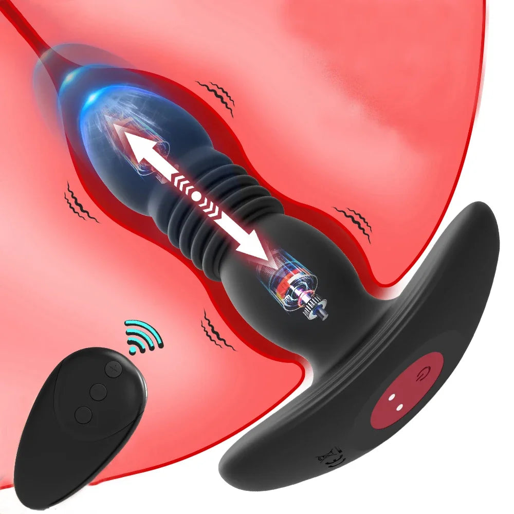 Telescopic Vibrating Butt Plug – Wireless Remote Anal Vibrator & Prostate Massager