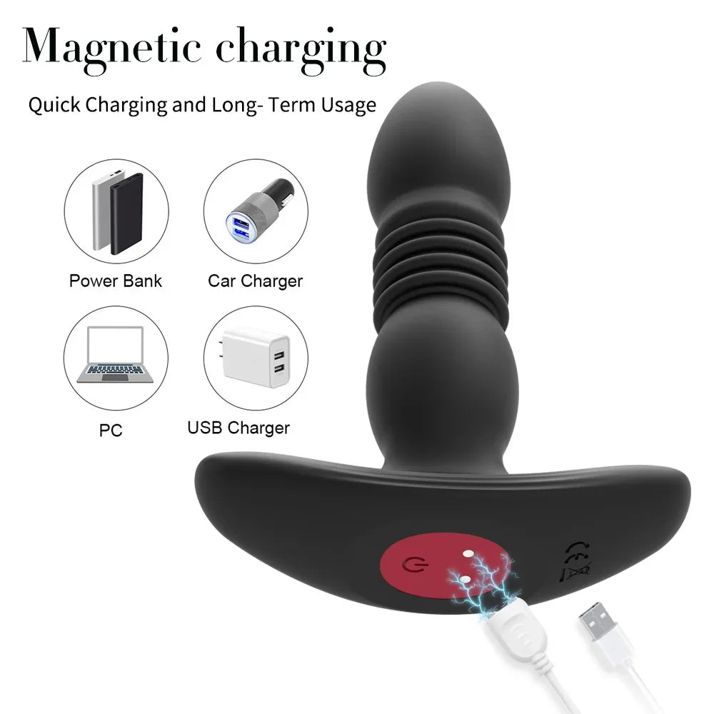 Telescopic Vibrating Butt Plug – Wireless Remote Anal Vibrator & Prostate Massager